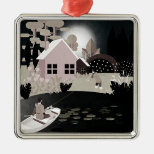 Fishermen Metal Tree Decoration