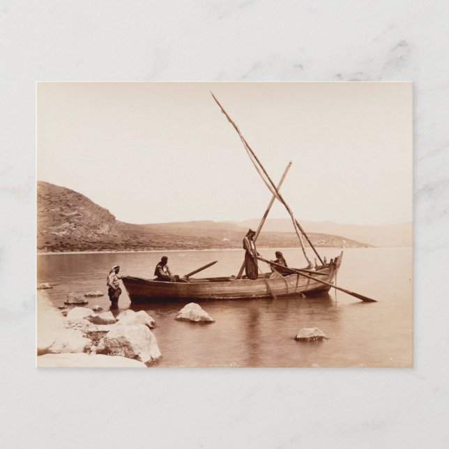 Fishermen on the Sea of Galilee Postcard (Front)