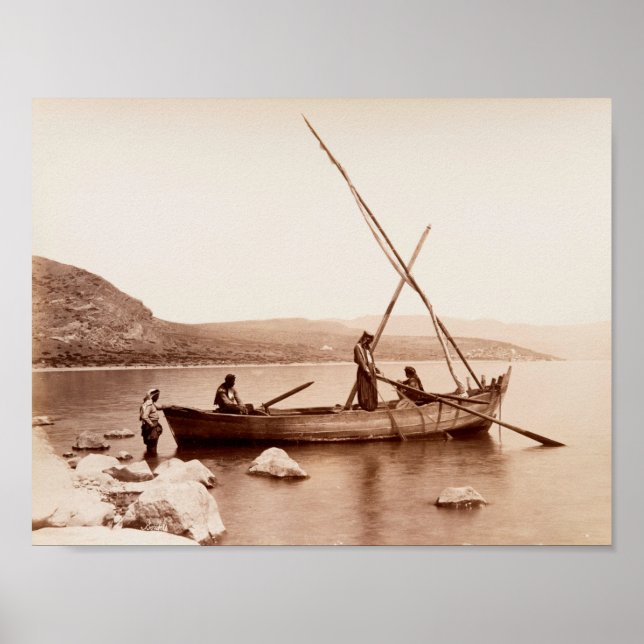 Fishermen on the Sea of Galilee Poster (Front)