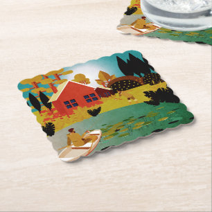 Fishermen paper coaster