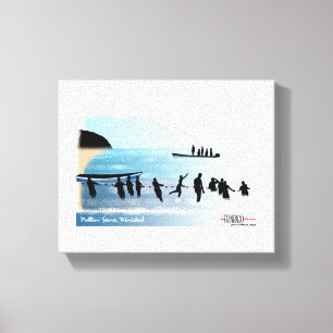 Fishermen pulling seine canvas print