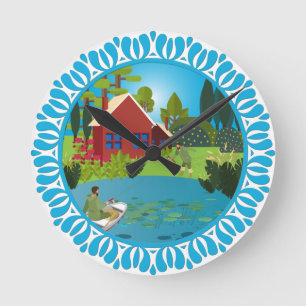 Fishermen Round Clock