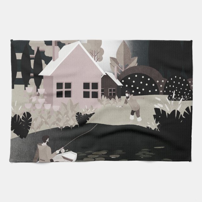 Fishermen Tea Towel (Horizontal)