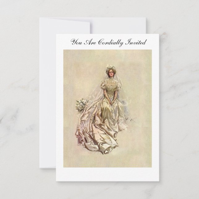 Fisher's 1902 American Girl ~ Beautiful Bride Invitation (Front)