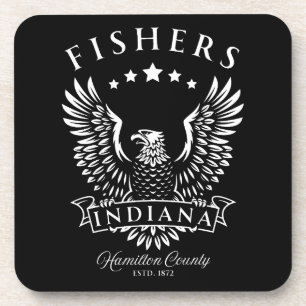 Fishers Hamilton County Indiana Vintage Eagle Coaster