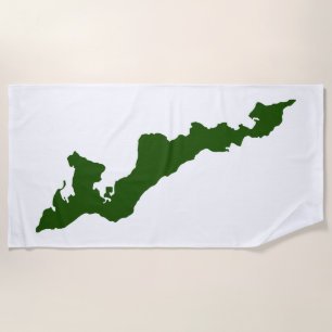 Fishers Island Beach Towel – Green/White