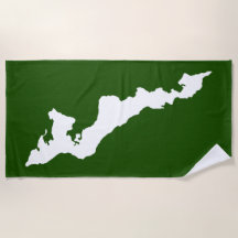 Fishers Island Beach Towel – White/Green