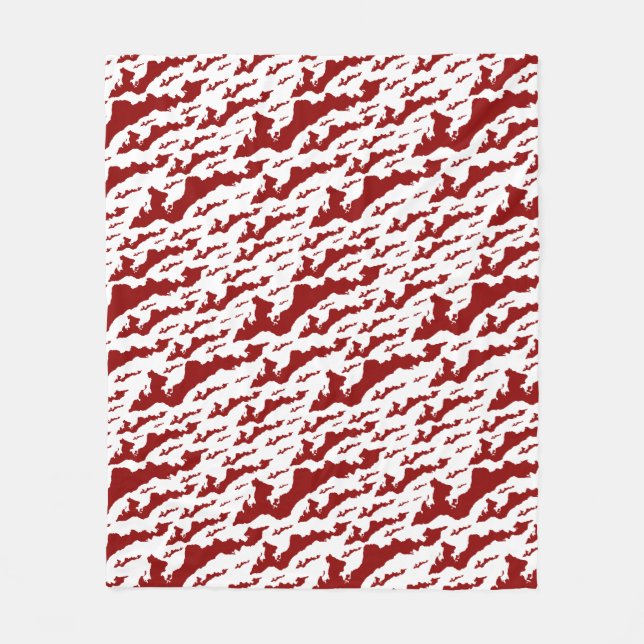 Fishers Island Fleece Blanket – Red/White (Front)