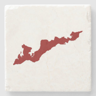 Fishers Island Logo Coaster - Red