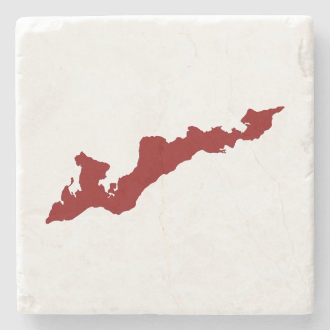 Fishers Island Logo Coaster - Red (Front)
