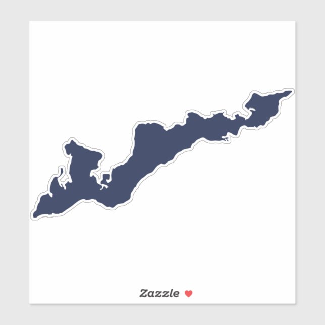 Fishers Island Silhouette Decal Sticker - Blue (Sheet)
