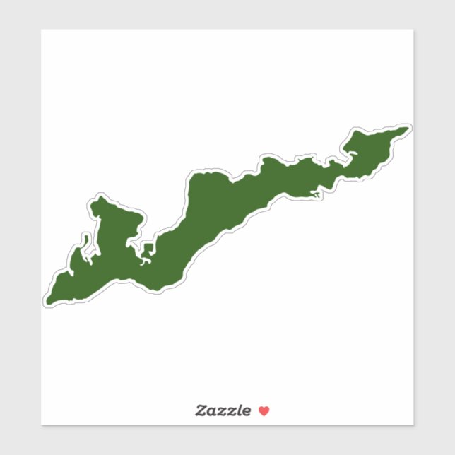 Fishers Island Silhouette Decal Sticker - Green (Sheet)