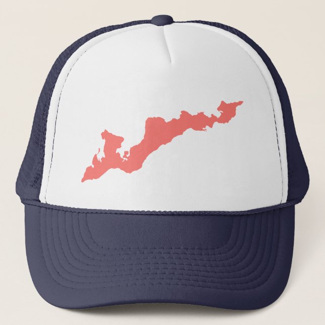 Fishers Island Trucker Hat - Coral Pink (Front)