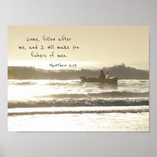 Fishers of Men Fisherman & Boat Poster