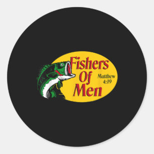 Fishers Of Men Matthew 4-19 Bible Christian Fishin Classic Round Sticker