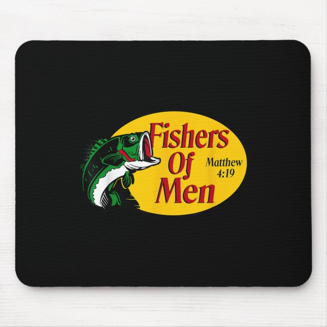 Fishers Of Men Matthew 4-19 Bible Christian Fishin Mouse Mat (Front)