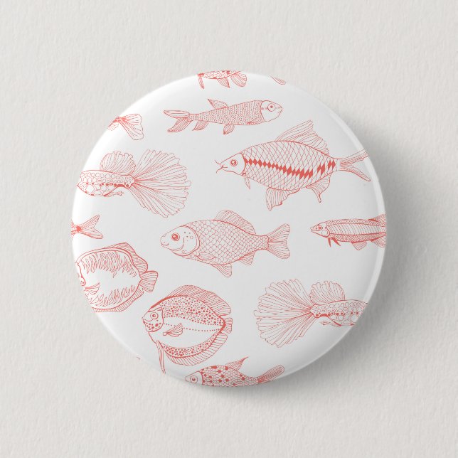 Fishes 6 Cm Round Badge (Front)