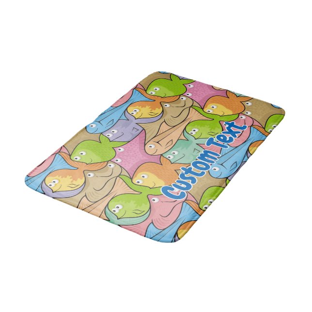 Fishes cartoon bath mat (Angled)