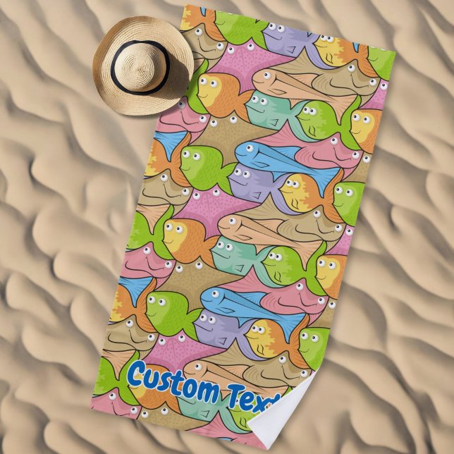 Fishes cartoon beach towel (Creator Uploaded)
