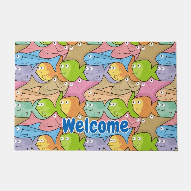 Fishes cartoon doormat (Front)