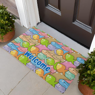 Fishes cartoon doormat