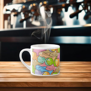 Fishes cartoon espresso cup