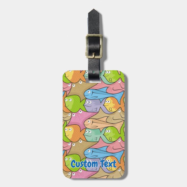 Fishes cartoon luggage tag (Front Vertical)