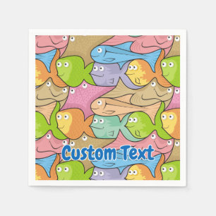 Fishes cartoon paper napkins