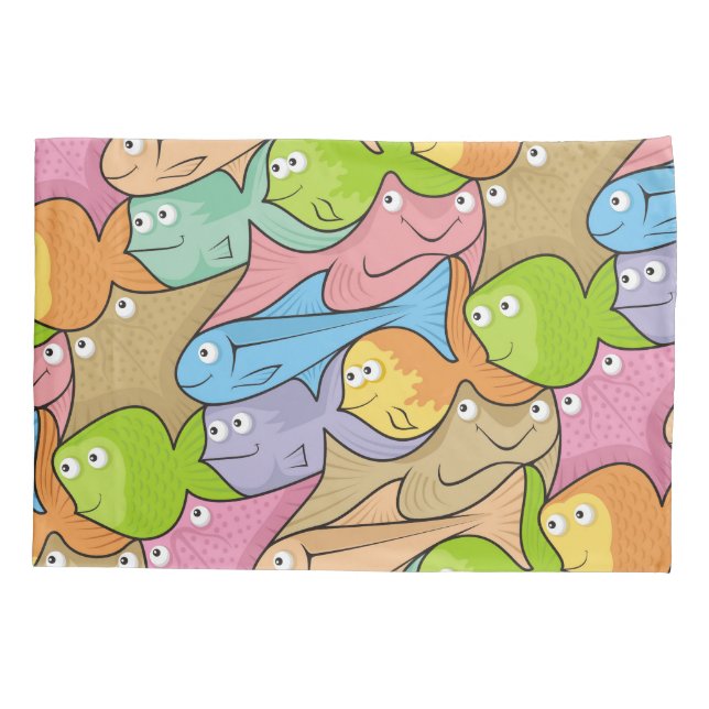 Fishes cartoon pillowcase (Back)