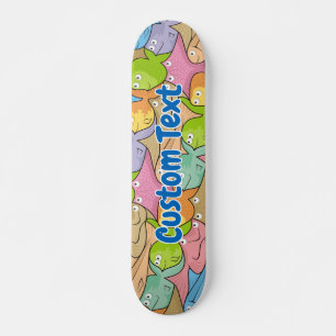 Fishes cartoon skateboard deck