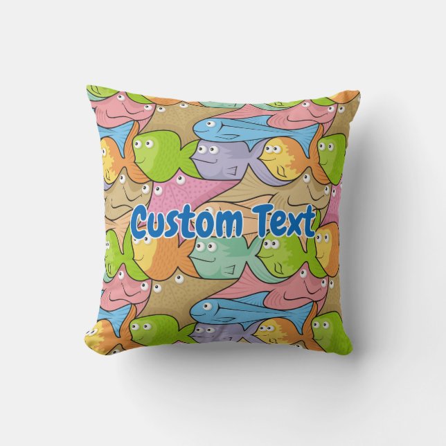 Fishes cartoon throw pillow (Front)