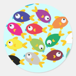 Fishes Classic Round Sticker