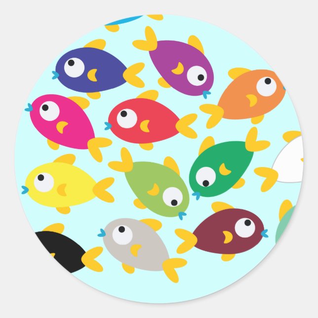 Fishes Classic Round Sticker (Front)