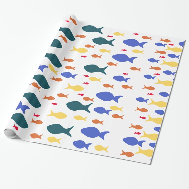 Fishes Glossy Wrapping Paper, Wrapping Paper (Unrolled)