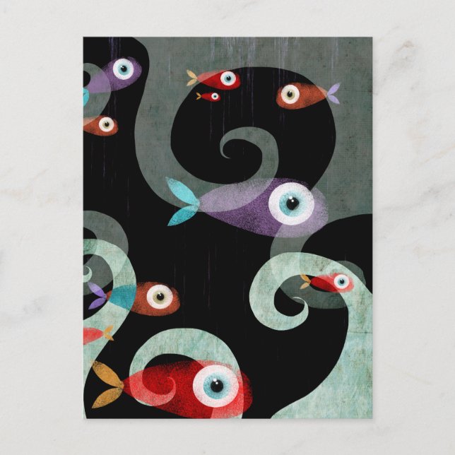 Fishes in the night postcard (Front)