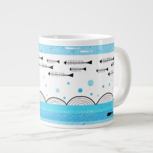Fishes in the sea large coffee mug