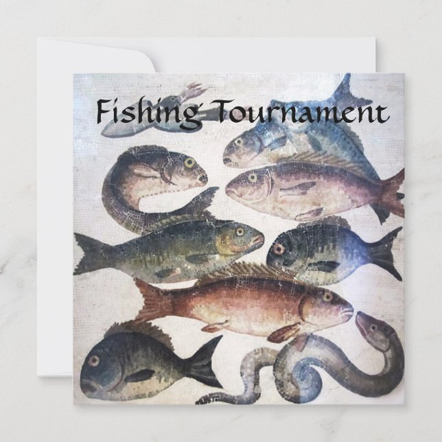 FISHES,OCEAN SEA LIFE FISHING TOURNAMENT PARTY INVITATION (Front)