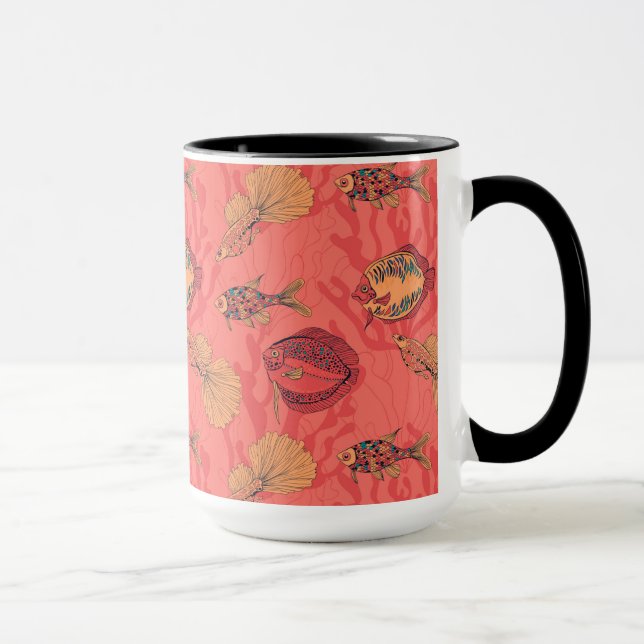 Fishes on living coral background mug (Right)