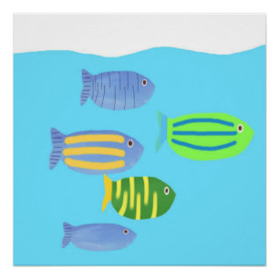 fishes painting poster
