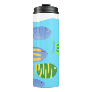 fishes painting thermal tumbler