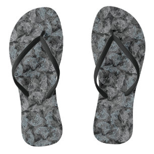 Fishes pattern, dual colours b. Black BG Flip Flops