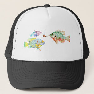 Fishes - Two Fish Art Print of watercolor painting Trucker Hat
