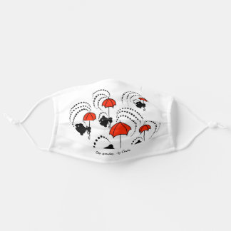 Fishes with red umbrellas! cloth face mask