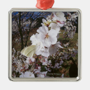 Fisheye view of Butterfly on flower Metal Tree Decoration