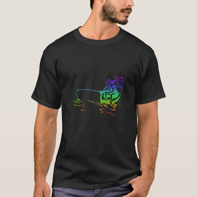 Fishfarming Shadows In Rainbow Colour T-Shirt (Front)