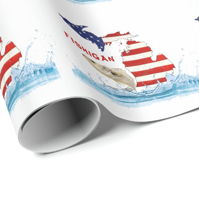 Fishgan flag with fish in water wrapping paper (Roll Corner)