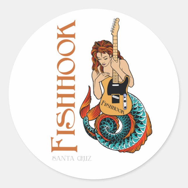Fishhook Mermaid Sticker (Front)