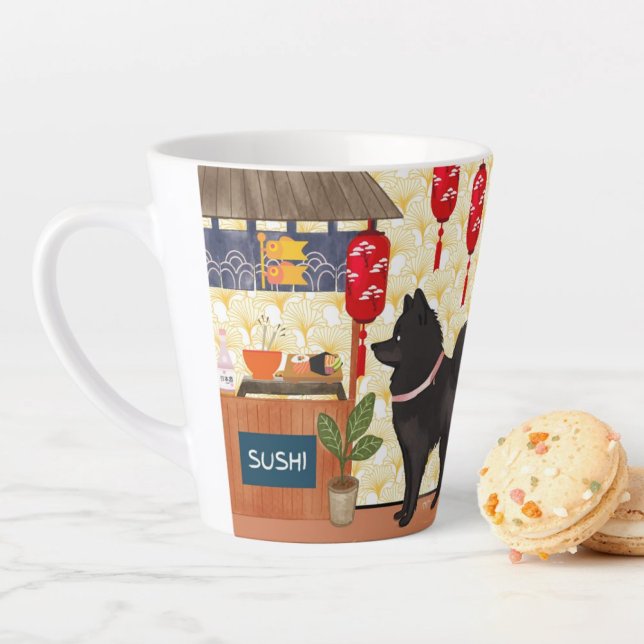 FISHIE PACKAGES sushi Lapphund  Latte Mug (Creator Uploaded)