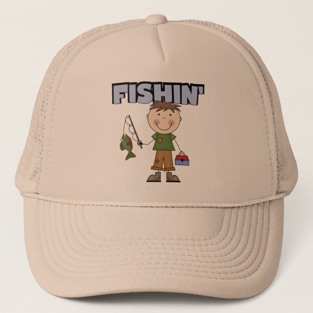 Fishin' Boy Tshirts and Gifts Trucker Hat (Front)