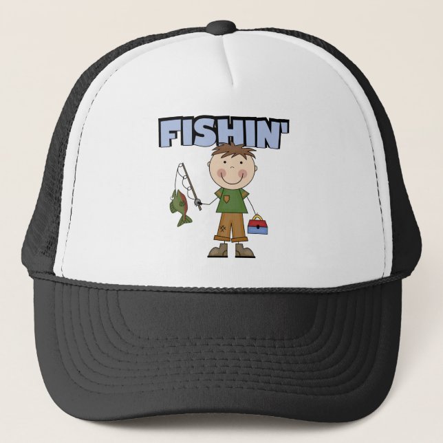 Fishin' Boy Tshirts and Gifts Trucker Hat (Front)